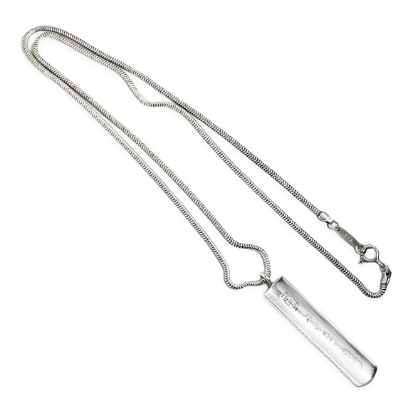 Authentic Rare Vintage Tiffany & Co. 925 Sterling Silver 1837 Bar Pendant - Picture 9 of 13